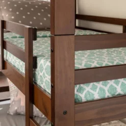 Twin Indy Solid Wood Triple Bunk Bed Walnut - Saracina Home 5 Twin Indy Solid Wood Triple Bunk Bed Walnut - Saracina Home -Saracina Home GUEST ea0f3219 673c 4bd7 a005 edae0b99a024