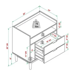Mid-Century Modern Solid Wood 2 Drawer Nightstand - Saracina Home -Saracina Home GUEST eac6ff9a 48ae 4d75 9c46 72a4711e53a4