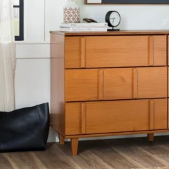 Modern Vertical Accent Solid Wood 6 Drawer Double Dresser - Saracina Home -Saracina Home GUEST ecd1a6a7 d1a6 47ae 824e b8cf9035d902