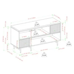 Modern Reeded Door Extendable TV Stand For TVs Up To 50" - Saracina Home -Saracina Home GUEST ed00bd4f d172 4e6a 8f8e 03cd201c95f3