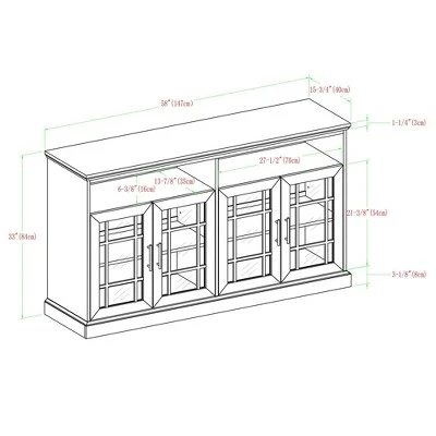 Transitional 4 Door Windowpane TV Stand for TVs up to 65" - Saracina Home Transitional 4 Door Windowpane TV Stand For TVs Up To 65" - Saracina Home -Saracina Home GUEST ed2005eb 89f7 433b a81a f537715559df