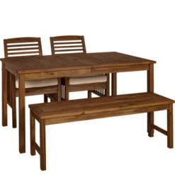 Ravenscroft 4pc Acacia Wood Patio Dining Set - Saracina Home -Saracina Home GUEST ed44c97f 3ef4 47b8 a053 68a2d0bee986
