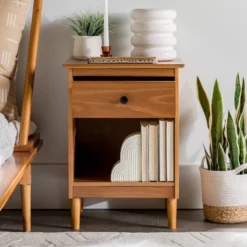 Stiva Classic Mid-Century Modern 1 Drawer Nightstand - Saracina Home -Saracina Home GUEST ee2f70db 4e78 4367 afb5 cf038cb6780d