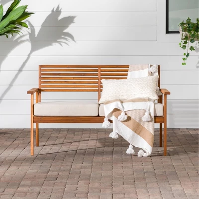 Saracina Home Mid-Century Modern Slatted Acacia Outdoor Bench Saracina Home Mid-Century Modern Slatted Acacia Outdoor Bench -Saracina Home GUEST efaeb18d e200 4a10 9b8c 21a002f51e05