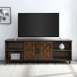 Whitton Modern Transitional Geometric 2 Door TV Stand For TVs Up To 80" - Saracina Home