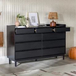 Saracina Home 24 Mid-Century Modern Solid Wood 9 Drawer Horizontal Dresser - Saracina Home