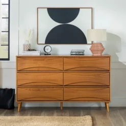 Mid-Century Modern Contoured 6 Drawer Dresser - Saracina Home 2 Mid-Century Modern Contoured 6 Drawer Dresser - Saracina Home -Saracina Home GUEST f1bde46d 8b38 433f 979b 15e4add9234b