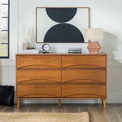 Mid-Century Modern Contoured 6 Drawer Dresser - Saracina Home Mid-Century Modern Contoured 6 Drawer Dresser - Saracina Home -Saracina Home GUEST f1bde46d 8b38 433f 979b 15e4add9234b