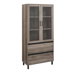 68" Glass Door Storage Hutch With Drawers - Saracina Home -Saracina Home GUEST f1ca720d a16e 41c1 a6a7 412e92f18168
