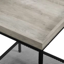 Rosalyn Urban Industrial Glam Square Tray Side Table With Metal Mesh Shelf Gray Wash - Saracina Home 2 Rosalyn Urban Industrial Glam Square Tray Side Table With Metal Mesh Shelf Gray Wash - Saracina Home -Saracina Home GUEST f3d6a9ba 1253 457a b37c 3d014c05093f