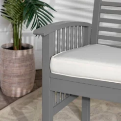 Ravenscroft Modern Boho Acacia Wood Slatted Outdoor Loveseat With Cushion - Saracina Home -Saracina Home GUEST f46be8ab a007 4035 83b9 ae5457706df9