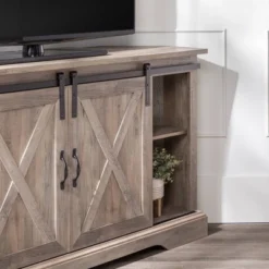 Robinson Rustic Transitional Sliding Barn Door Corner TV Stand For TVs Up To 58" - Saracina Home 8 Robinson Rustic Transitional Sliding Barn Door Corner TV Stand For TVs Up To 58" - Saracina Home -Saracina Home GUEST f4b1d6be 6e3e 45e6 b9bb d755792afafb