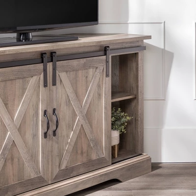 Robinson Rustic Transitional Sliding Barn Door Corner TV Stand for TVs up to 58" - Saracina Home Robinson Rustic Transitional Sliding Barn Door Corner TV Stand For TVs Up To 58" - Saracina Home -Saracina Home GUEST f4b1d6be 6e3e 45e6 b9bb d755792afafb