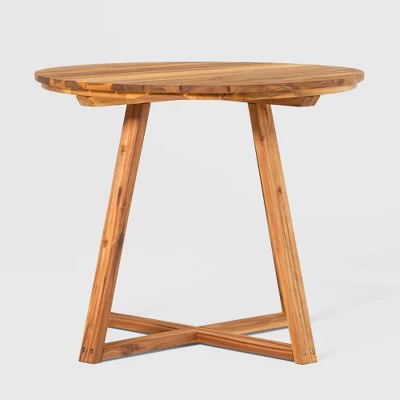 Saracina Home 36" Modern Acacia Slatted Round Outdoor Dining Table Saracina Home 36" Modern Acacia Slatted Round Outdoor Dining Table -Saracina Home GUEST f55c8a51 8216 4e62 9551 fd35067c85af