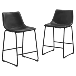 Set Of 2 Laslo Modern Upholstered Faux Leather Counter Height Barstools - Saracina Home 6 Set Of 2 Laslo Modern Upholstered Faux Leather Counter Height Barstools - Saracina Home -Saracina Home GUEST f6f9d7b5 90d5 4e6e a4dd 7067faedcdef