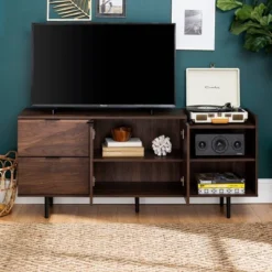 Rockwell Modern Storage TV Stand For TVs Up To 43" Brown - Saracina Home -Saracina Home GUEST f72ea442 2445 4621 9768 38601b4e834a