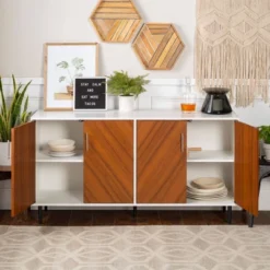 Angelo Modern Bookmatch 4 Door Sideboard - Saracina Home -Saracina Home GUEST f866495b ebe6 472c a049 29cc410b54a8