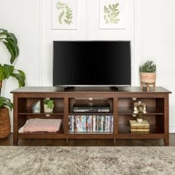 Transitional 6 Cubby Wood Open Storage Wood TV Stand For TVs Up To 80"- Saracina Home 12 Transitional 6 Cubby Wood Open Storage Wood TV Stand For TVs Up To 80"- Saracina Home -Saracina Home GUEST f89b070d c04c 4de6 a143 2ba0bc1fd9f0