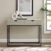Faux Shagreen Modern 2 Drawer Entry Table - Saracina Home