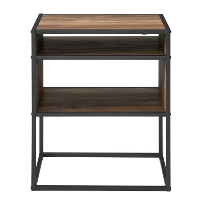 Modern Wood and Metal Side Table with Open Storage - Saracina Home Modern Wood And Metal Side Table With Open Storage - Saracina Home -Saracina Home GUEST fbe0b8a9 b1e2 4336 a0c0 e05ab47259b2