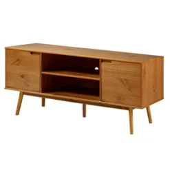 Solid Wood Mid-Century Modern TV Stand For TVs Up To 65" - Saracina Home -Saracina Home GUEST fd509bbf 79ac 4220 8d53 15707906feef